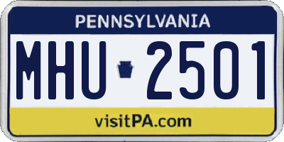 PA license plate MHU2501