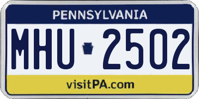 PA license plate MHU2502