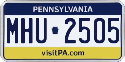PA license plate MHU2505