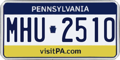PA license plate MHU2510