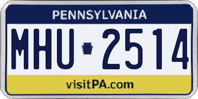 PA license plate MHU2514