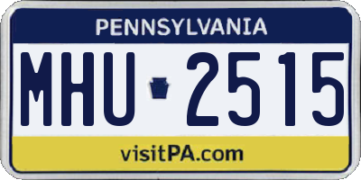 PA license plate MHU2515