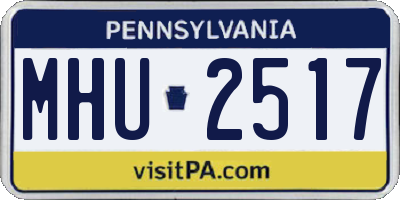 PA license plate MHU2517
