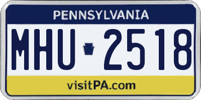 PA license plate MHU2518