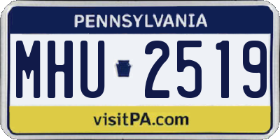 PA license plate MHU2519