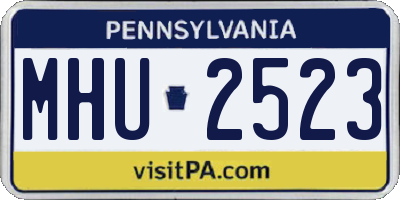 PA license plate MHU2523