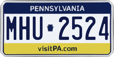 PA license plate MHU2524