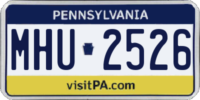 PA license plate MHU2526