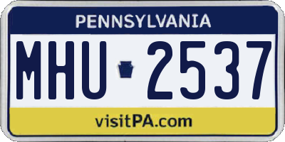 PA license plate MHU2537