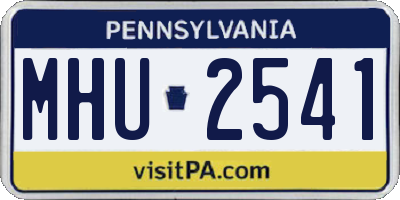 PA license plate MHU2541