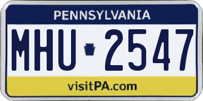PA license plate MHU2547