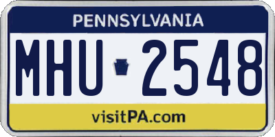 PA license plate MHU2548