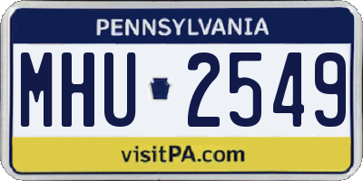 PA license plate MHU2549