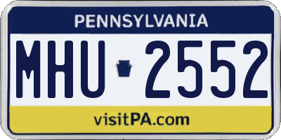 PA license plate MHU2552