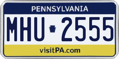 PA license plate MHU2555