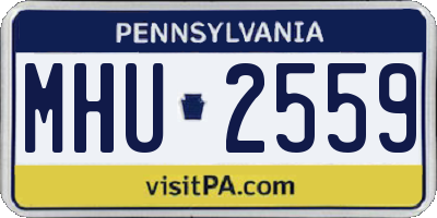 PA license plate MHU2559