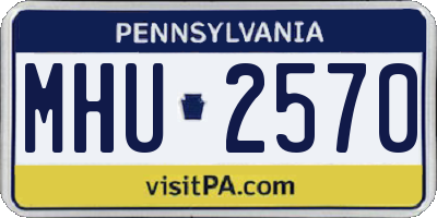 PA license plate MHU2570