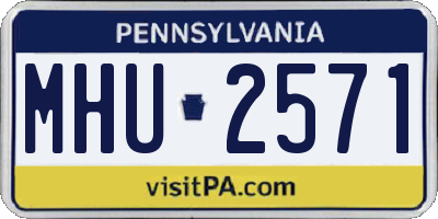 PA license plate MHU2571