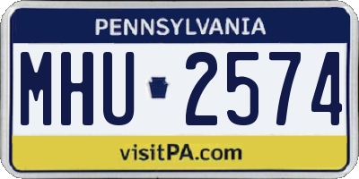 PA license plate MHU2574