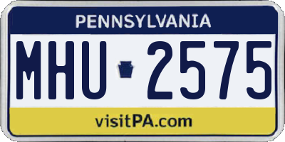PA license plate MHU2575
