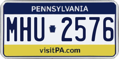 PA license plate MHU2576