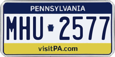 PA license plate MHU2577