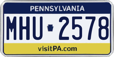 PA license plate MHU2578