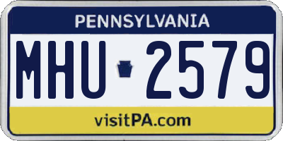 PA license plate MHU2579