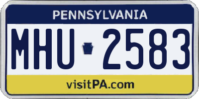 PA license plate MHU2583