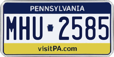 PA license plate MHU2585
