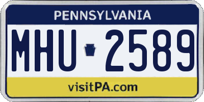PA license plate MHU2589