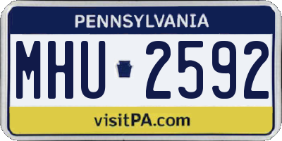 PA license plate MHU2592