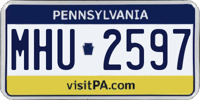PA license plate MHU2597
