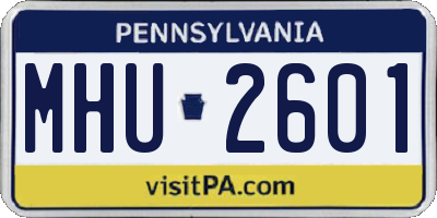 PA license plate MHU2601