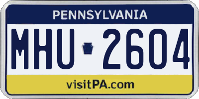 PA license plate MHU2604
