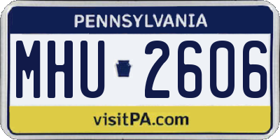 PA license plate MHU2606