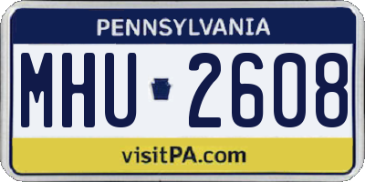 PA license plate MHU2608
