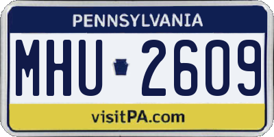 PA license plate MHU2609