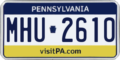 PA license plate MHU2610