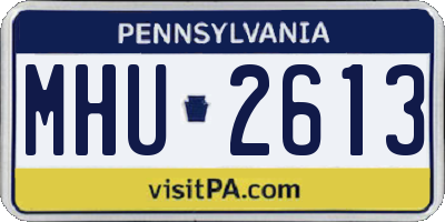 PA license plate MHU2613