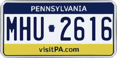 PA license plate MHU2616
