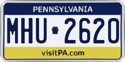PA license plate MHU2620
