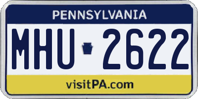 PA license plate MHU2622