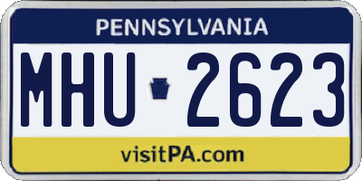 PA license plate MHU2623