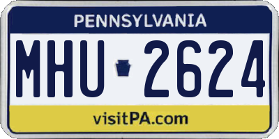 PA license plate MHU2624