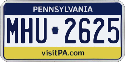 PA license plate MHU2625