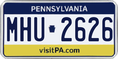 PA license plate MHU2626