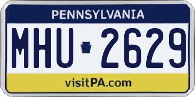 PA license plate MHU2629