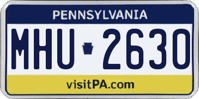 PA license plate MHU2630