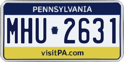 PA license plate MHU2631